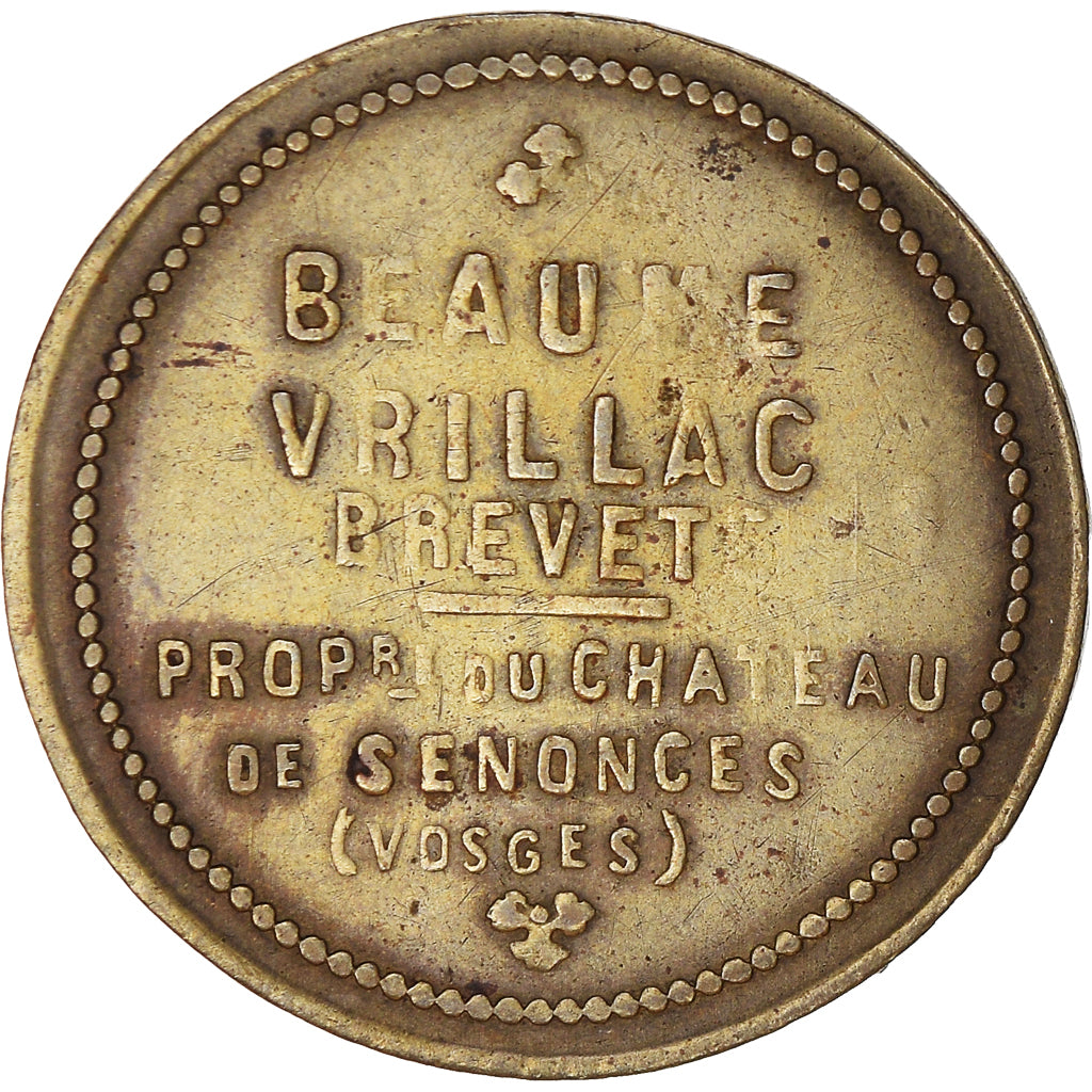France, Token, Beaune Vrillac, Château de Senonces, Vosges, EF(40-45), Brass