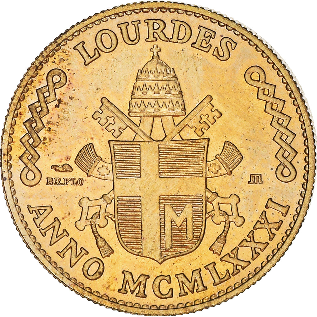 Vaticano, medalla, Jean-Paul II, Lourdes, Religions & beliefs, 1981, Rousseau