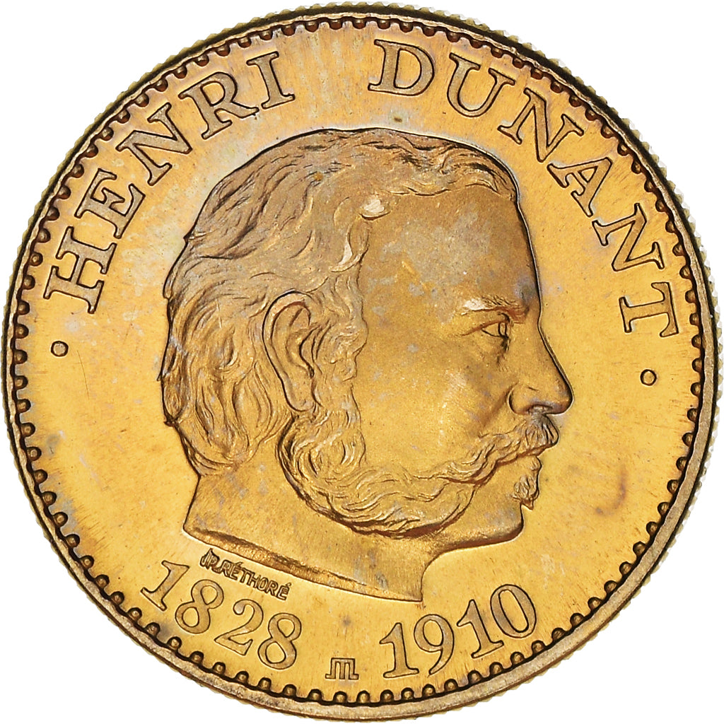 Frankrijk, Medaille, Henri Dunant, Prix Nobel de la Paix, 1993, FDC, Bronze