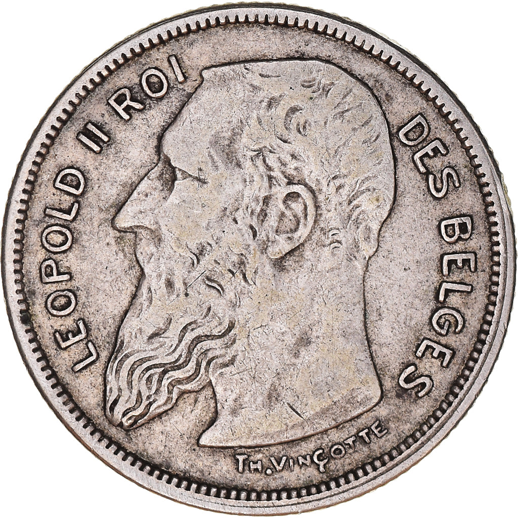 Münze, Belgien, Leopold II, 2 Francs, 2 Frank, 1909, SS, Silber, KM:58.1