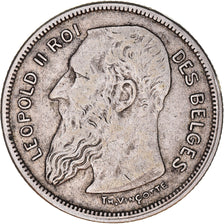 Münze, Belgien, Leopold II, 2 Francs, 2 Frank, 1909, SS, Silber, KM:58.1