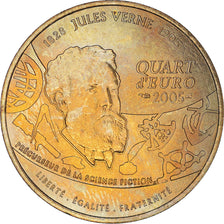 Frankrijk, 1/4 Euro, Jules Verne, 2005, Paris, BU, FDC, Aluminum-Bronze