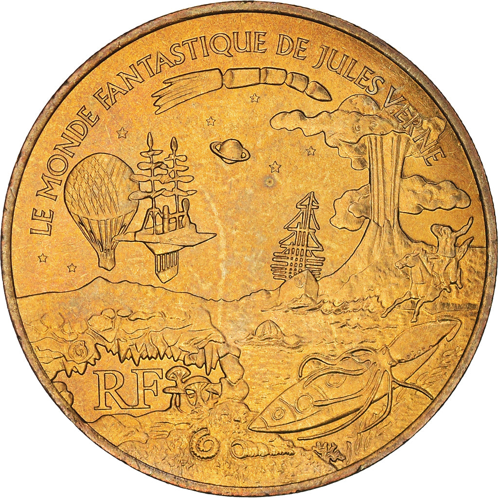 Frankrijk, 1/4 Euro, Jules Verne, 2005, Paris, BU, FDC, Aluminum-Bronze