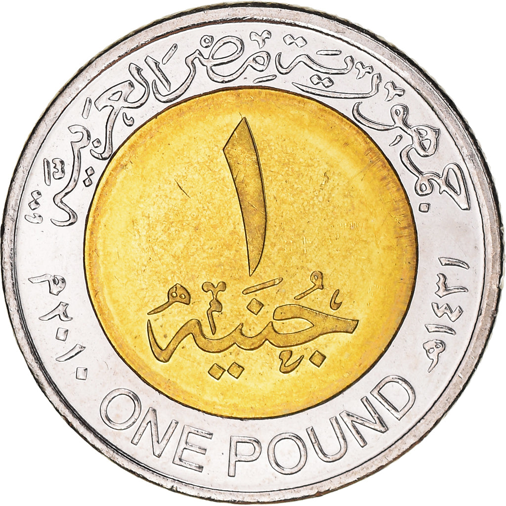 Moeda, Egito, Duamutef canopic jar, Pound, 2010/AH1431, Colorized, MS(65-70)