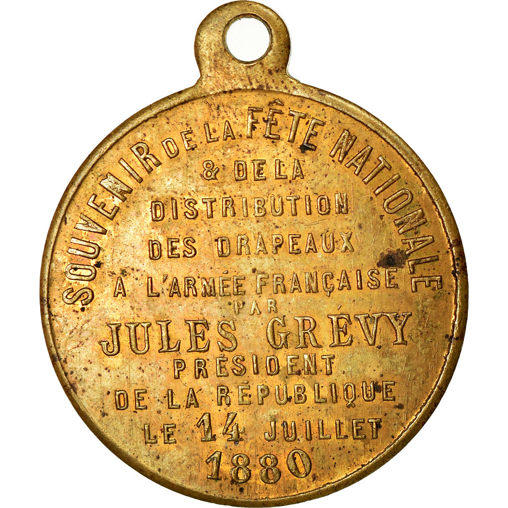 France, Token, Fête Nationale, Distribution des Drapeaux par Jules Grévy