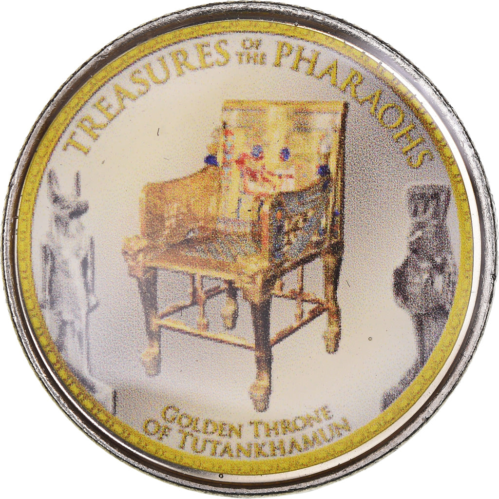 Moneta, Egitto, Golden throne of Tutankhamun, Pound, 2008/AH1429, Colorized