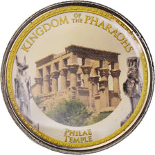 Coin, Egypt, Philae Temple, Pound, 2008/AH1429, Colorized, MS(65-70), Bimetallic