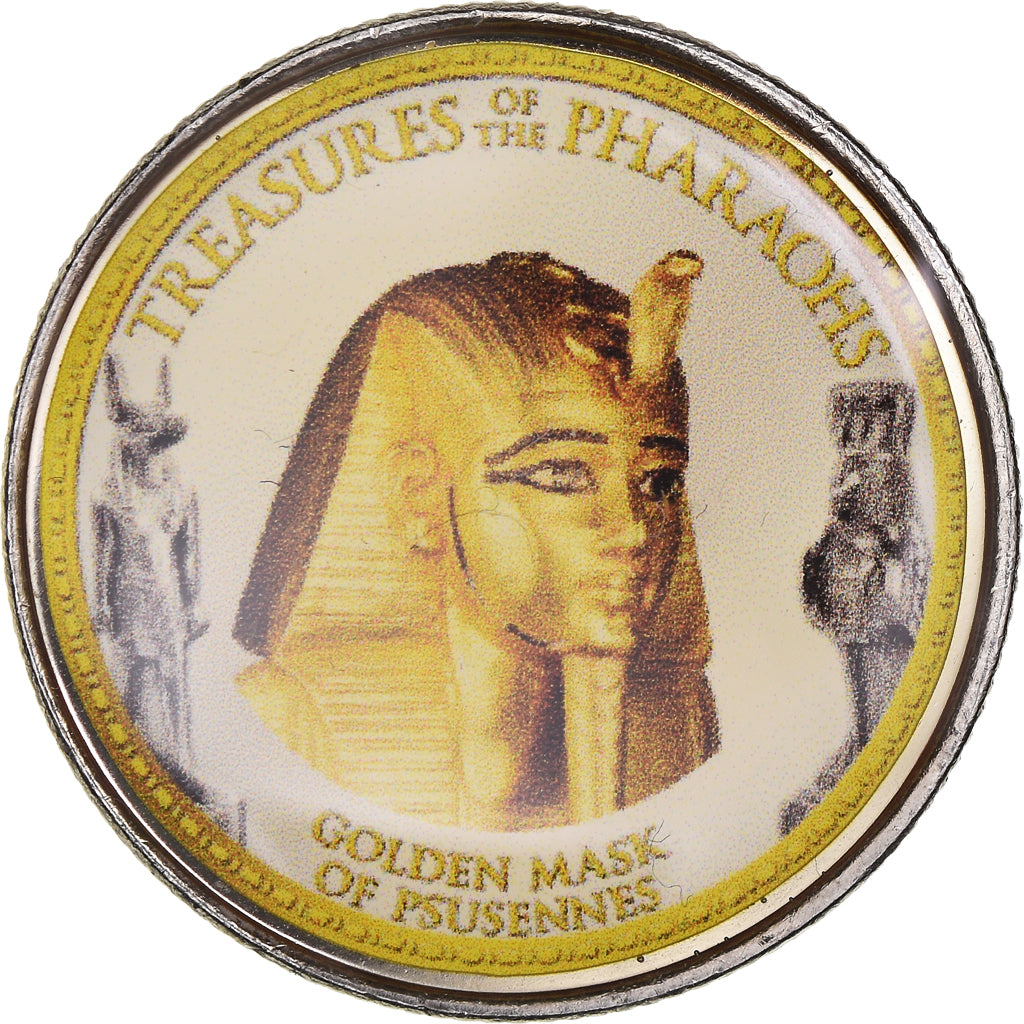 Coin, Egypt, Golden Mask of Psusennes, Pound, 2008/AH1429, Colorized, MS(65-70)