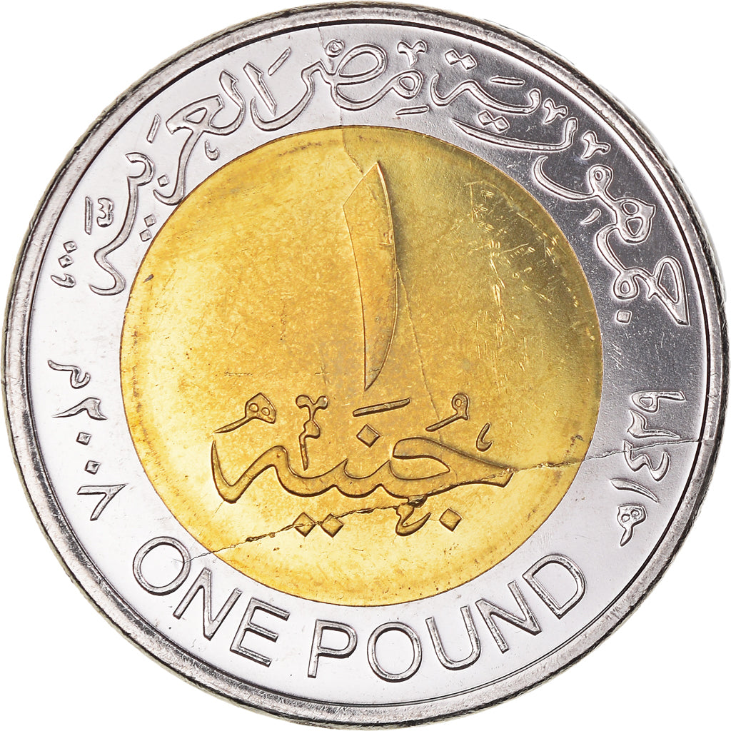 Coin, Egypt, Iconic bust of Nefertiti, Pound, 2008/AH1429, Colorized, MS(65-70)