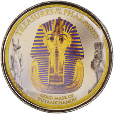 Coin, Egypt, Gold mask of Tutankhamun, Pound, 2008/AH1429, Colorized, MS(65-70)