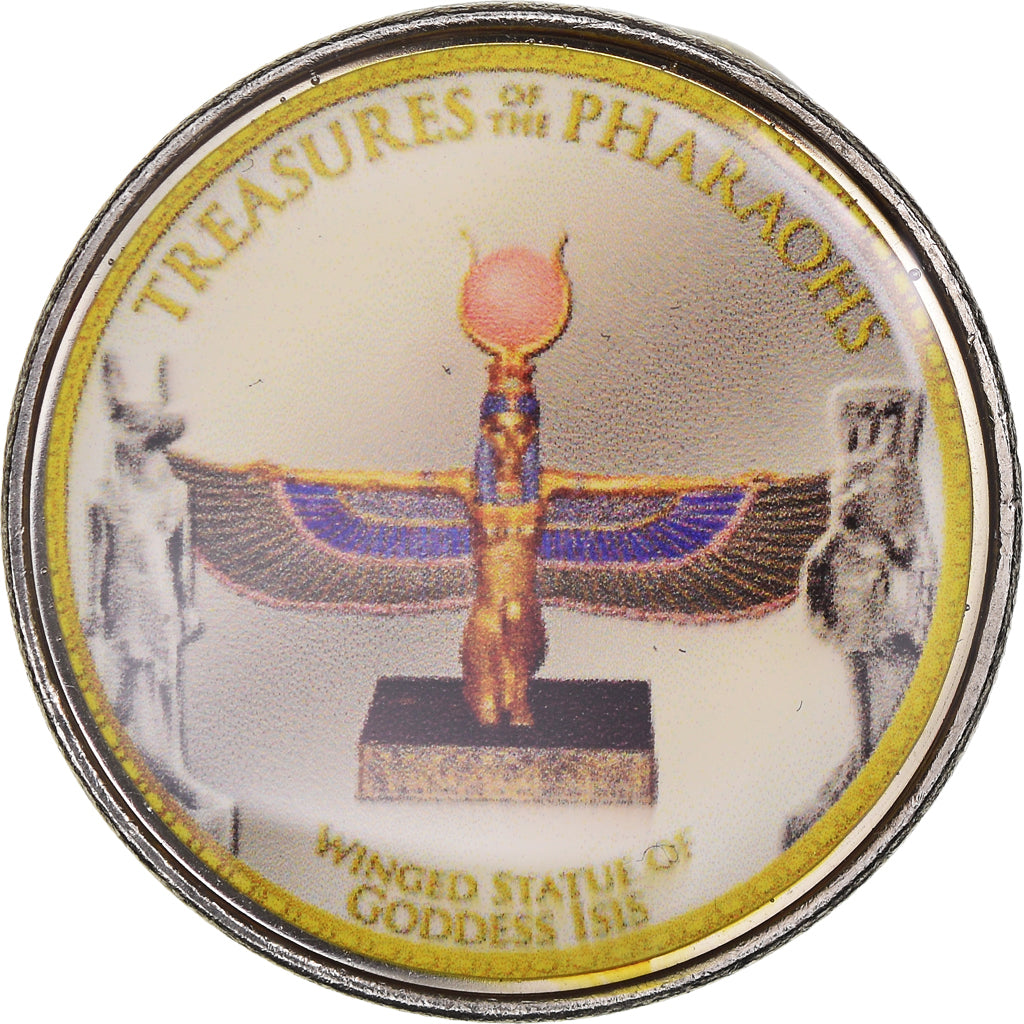 Coin, Egypt, Winged Statue of Goddess Isis, Pound, 2008/AH1429, Colorized