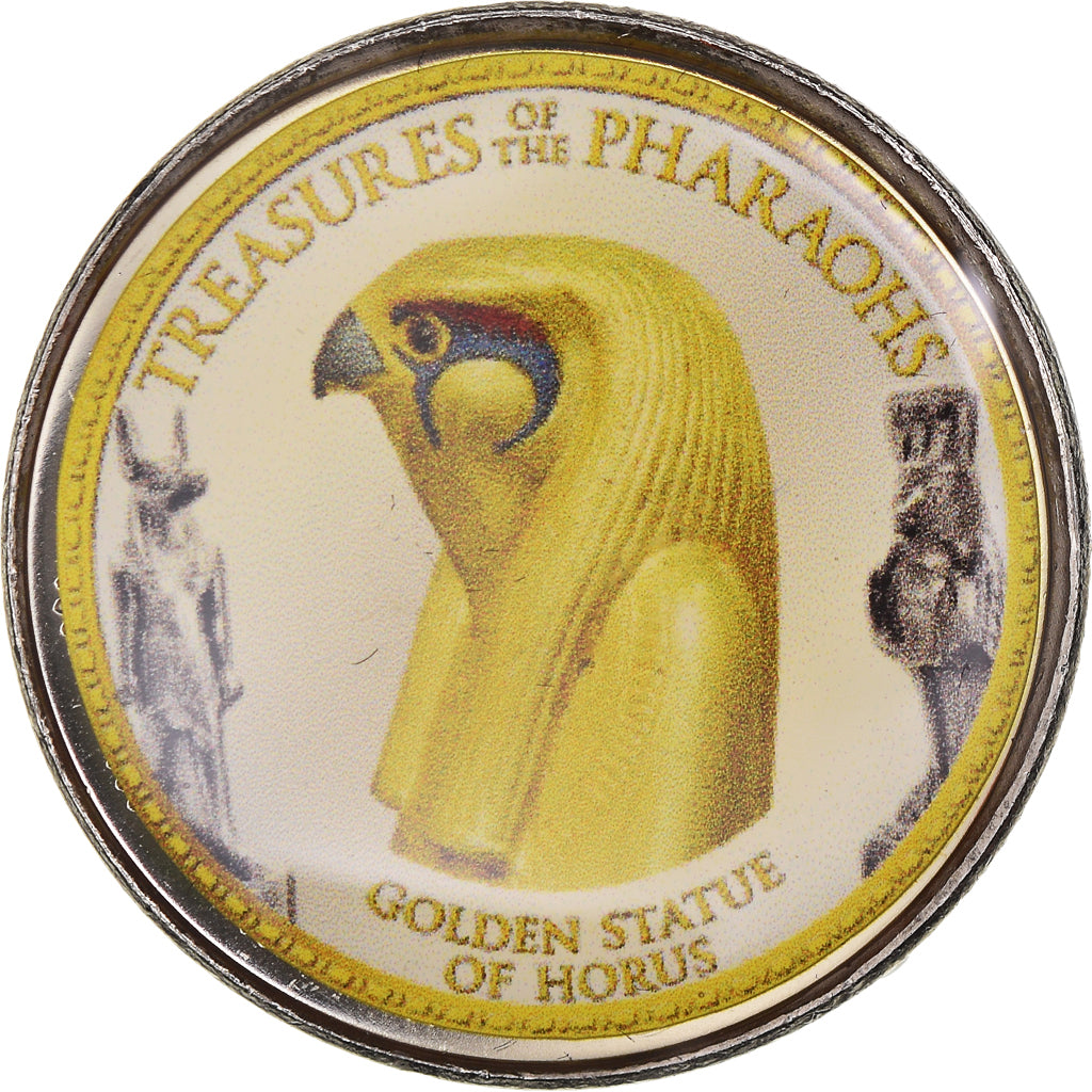 Moneta, Egitto, Golden statue of Horus, Pound, 2008/AH1429, Colorized, FDC