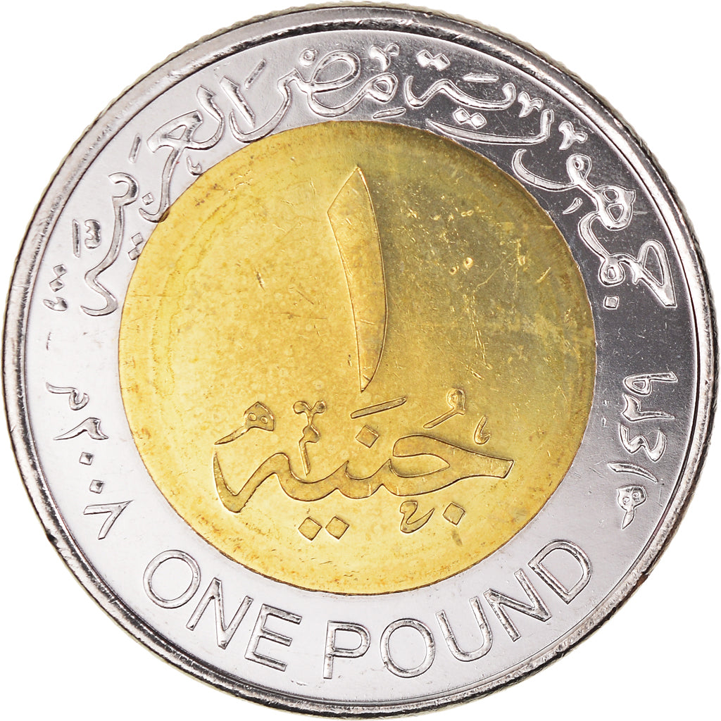 Moneta, Egitto, Golden statue of Horus, Pound, 2008/AH1429, Colorized, FDC