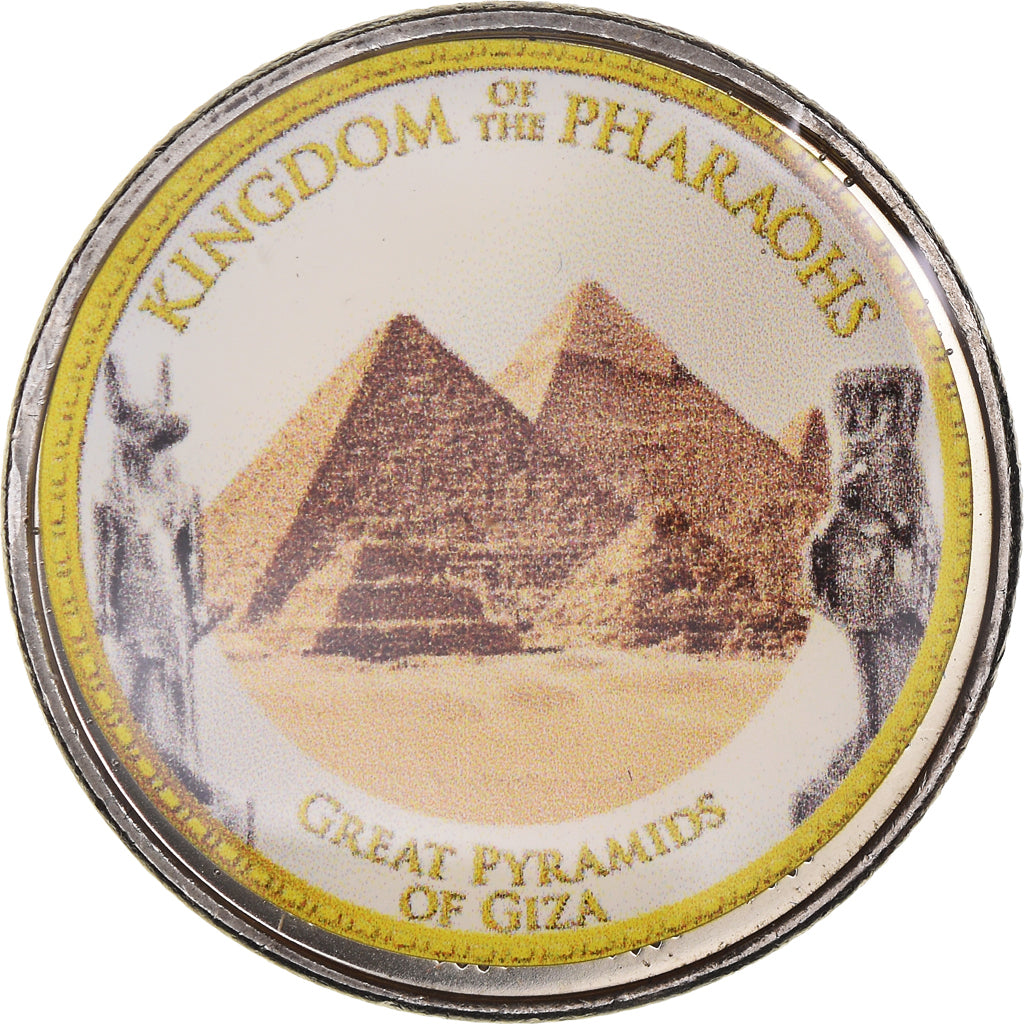 Coin, Egypt, Great Pyramids of Giza, Pound, 2008/AH1429, Colorized, MS(65-70)
