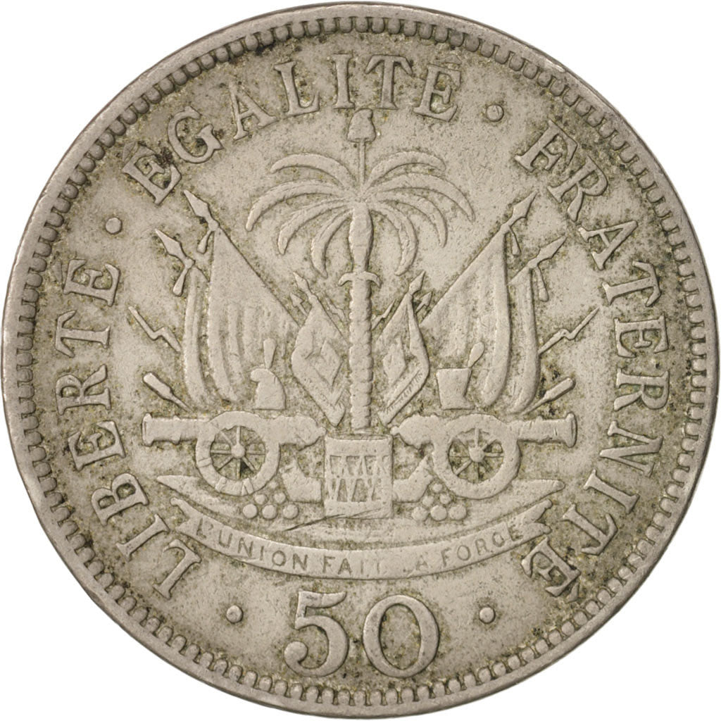 Haiti, 50 Centimes, 1907, EF(40-45), Copper-nickel, KM:56