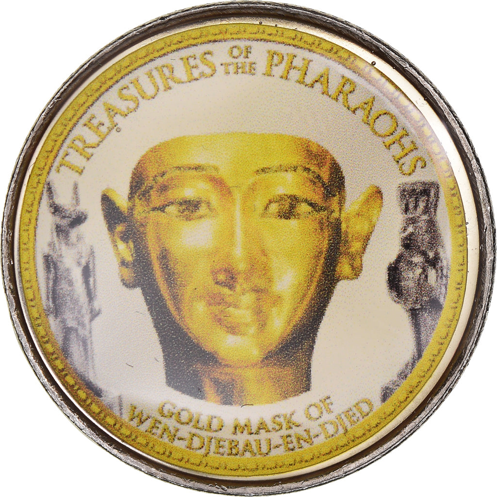 Coin, Egypt, Gold Mask of Wen-Djebau-en-Djed, Pound, 2008/AH1429, Colorized