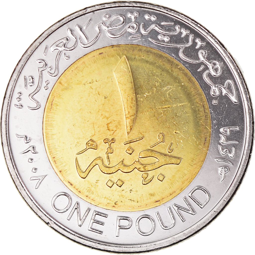 Moneta, Egitto, Falcon pectoral of Tutankhamun, Pound, 2008/AH1429, Colorized
