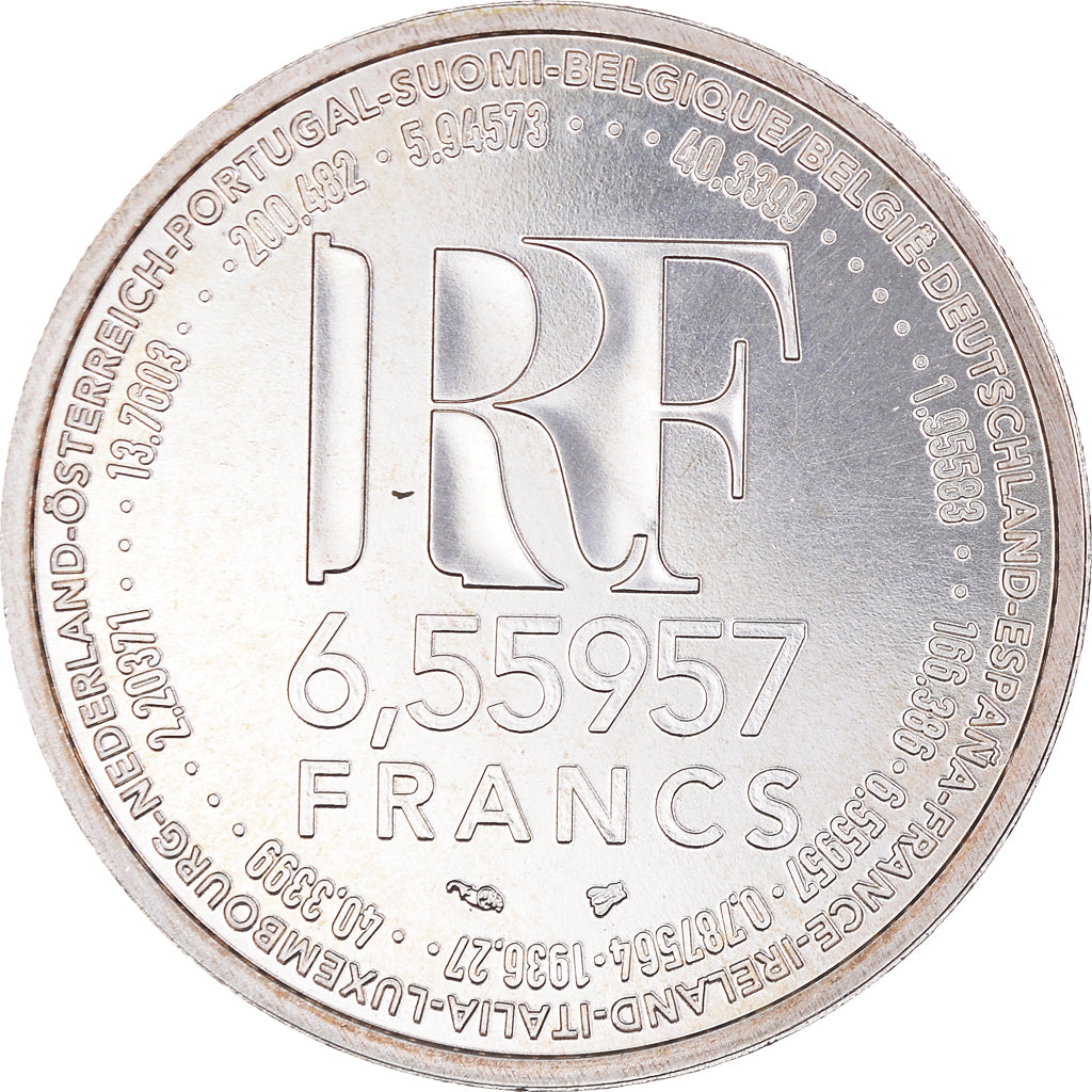Coin, France, Europa, 6.55957 Francs, 1999, Paris, MS(64), Silver, KM:1255