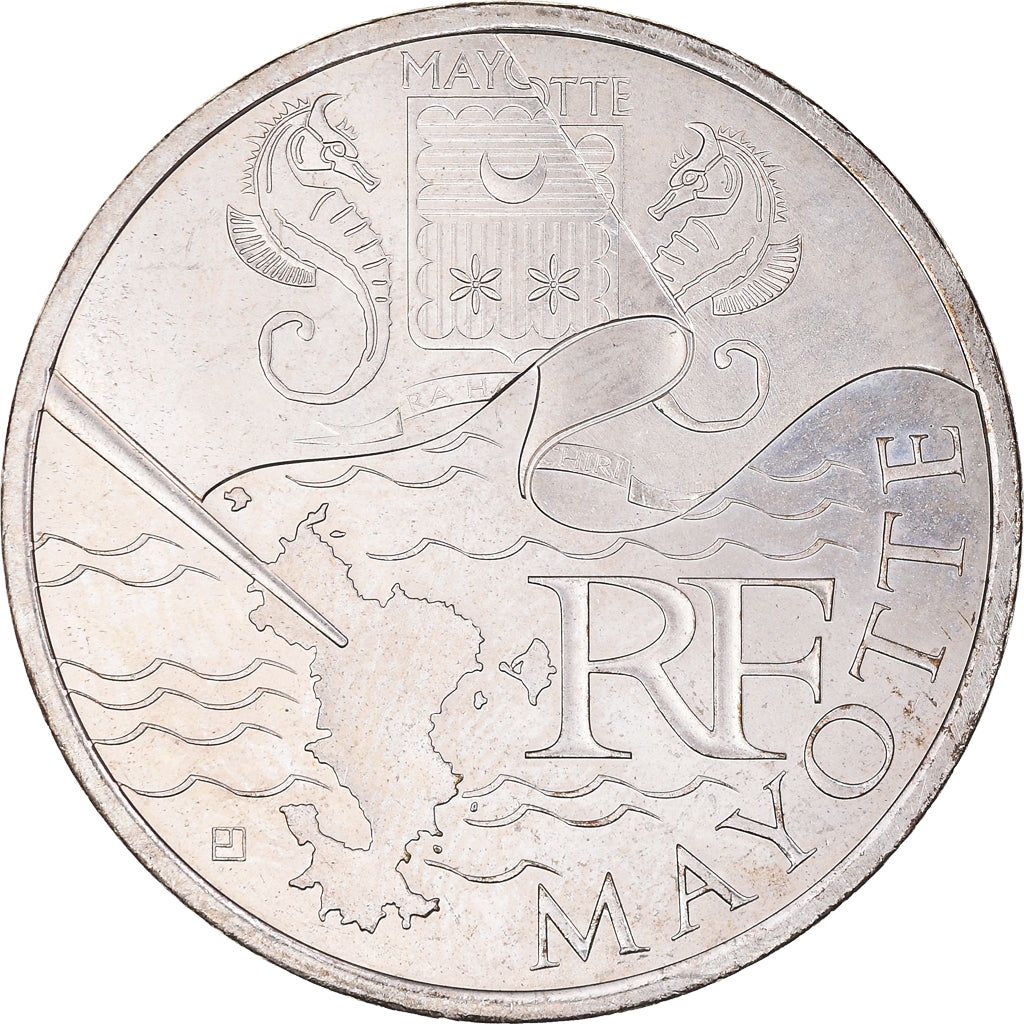 France, 10 Euro, Mayotte, Euros des régions, 2011, MS(63), Silver