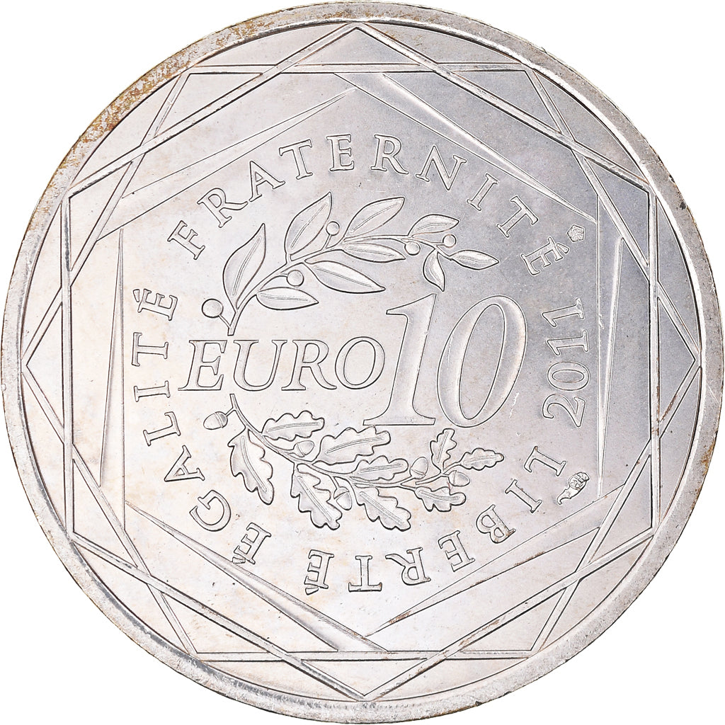 France, 10 Euro, Mayotte, Euros des régions, 2011, MS(63), Silver