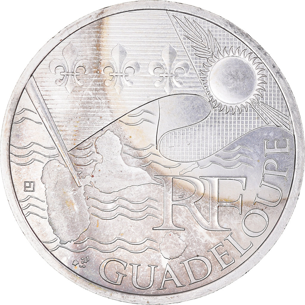Frankreich, 10 Euro, Guadeloupe, Euros des régions, 2010, Paris, UNZ, Silber