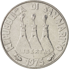 San Marino, 100 Lire, 1975, AU(55-58), Steel, KM:46