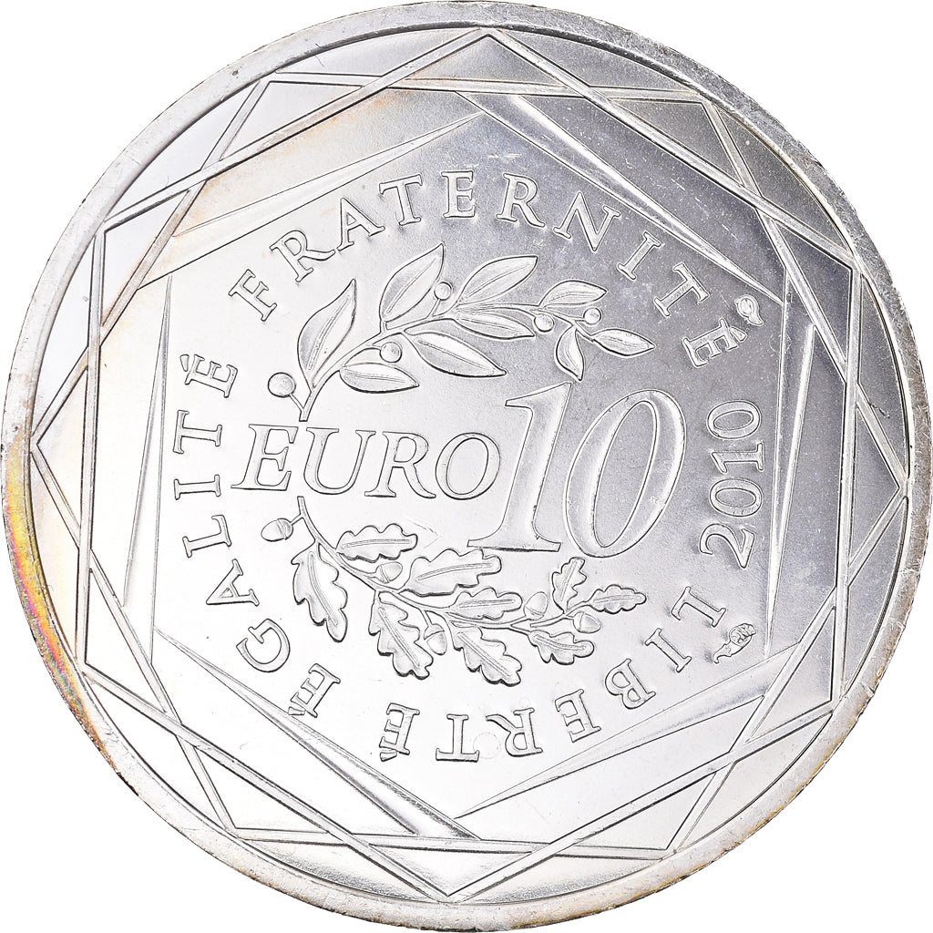 France, 10 Euro, Euros des régions, 2010, Réunion, MS(64), Silver