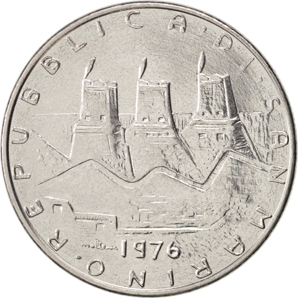 San Marino, 100 Lire, 1976, AU(55-58), Steel, KM:57