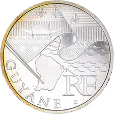France, 10 Euro, Guyane, Euros des régions, 2010, Paris, MS(64), Silver