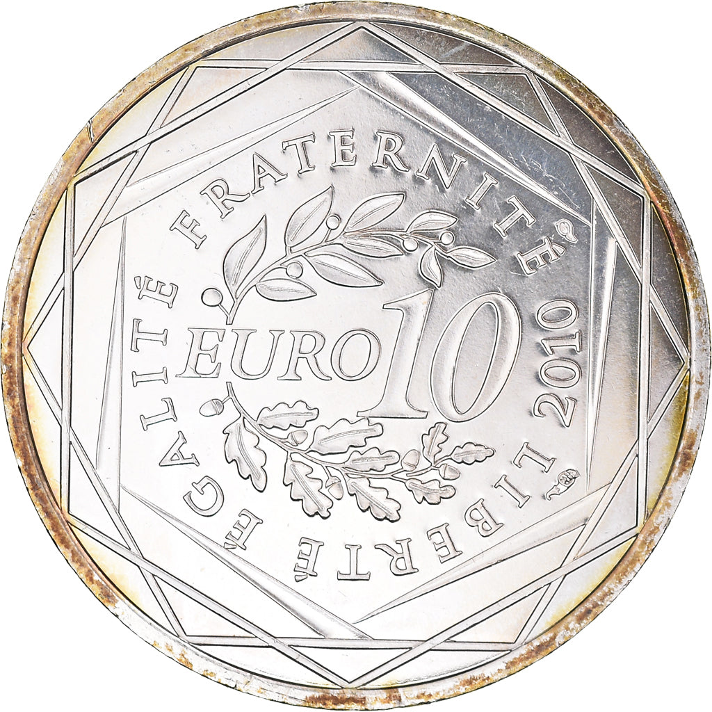 France, 10 Euro, Guyane, Euros des régions, 2010, Paris, MS(64), Silver