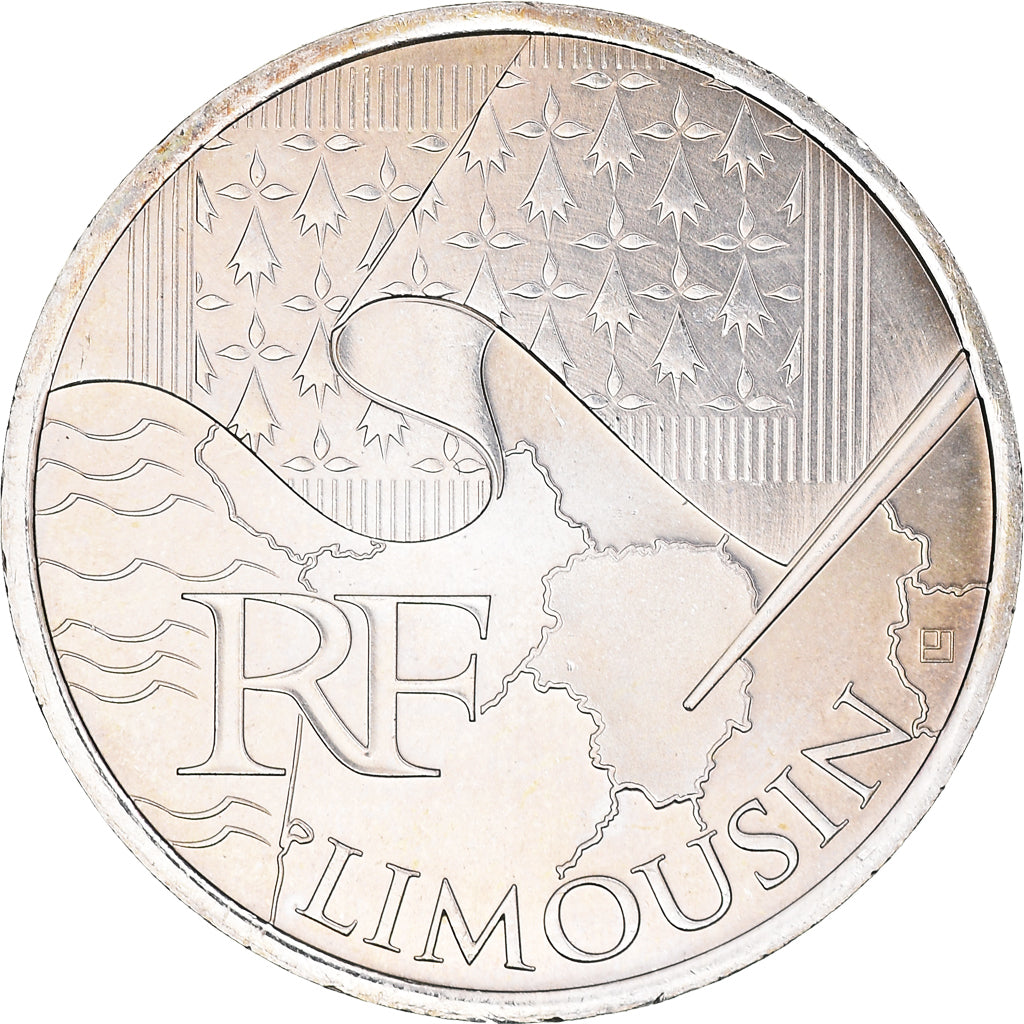 Francia, 10 Euro, Limousin, Euros des régions, 2010, SPL+, Argento