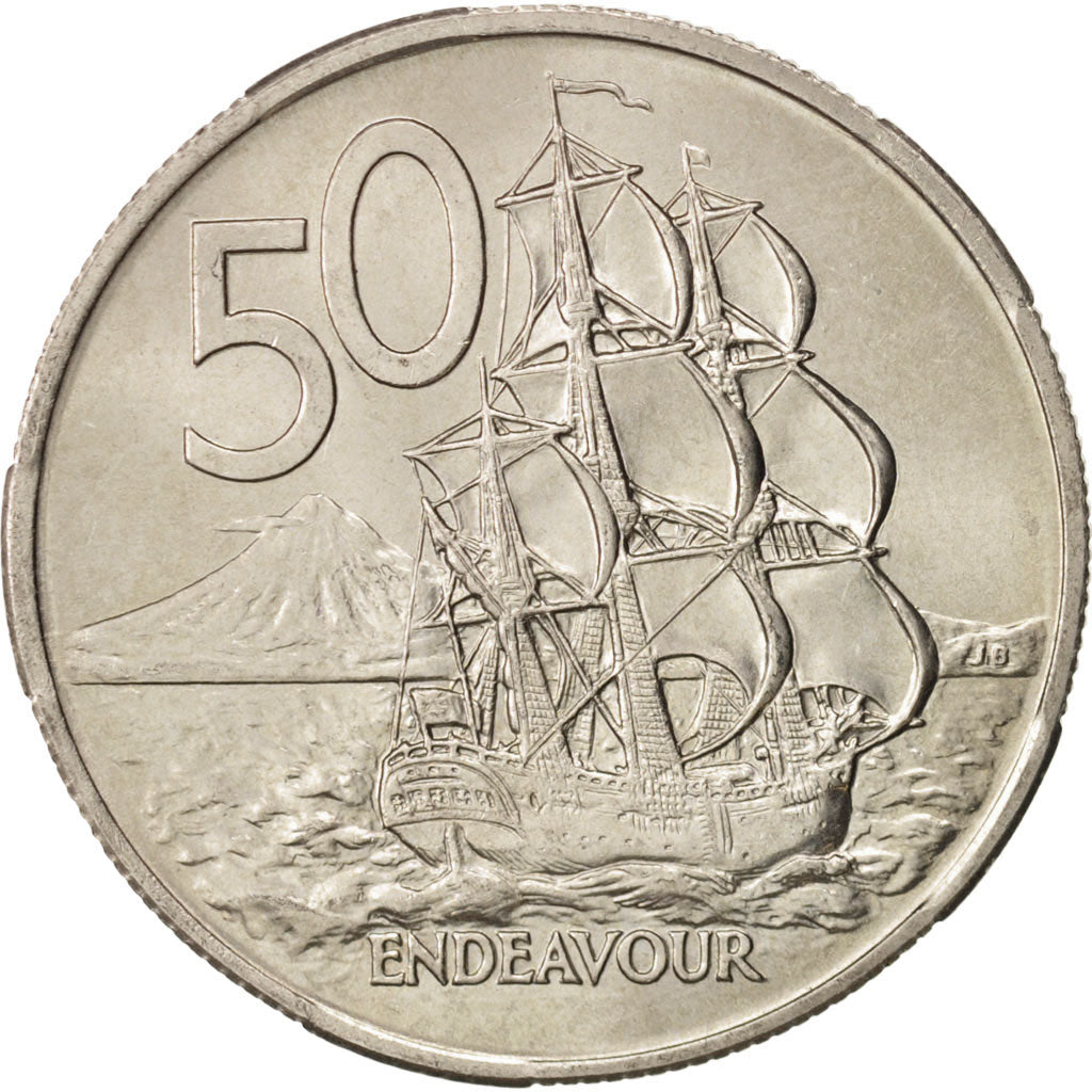 New Zealand, Elizabeth II, 50 Cents, 1967, AU(55-58), Copper-nickel, KM:37.1