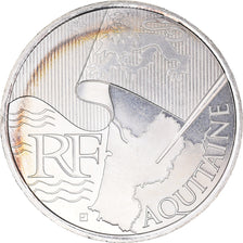 France, 10 Euro, Aquitaine, Euros des régions, 2010, MS(63), Silver