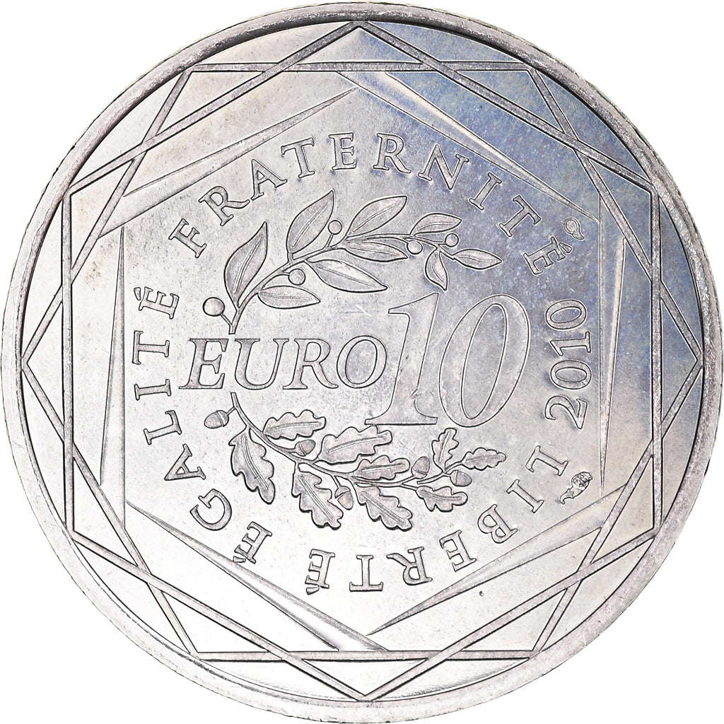 France, 10 Euro, Aquitaine, Euros des régions, 2010, MS(63), Silver