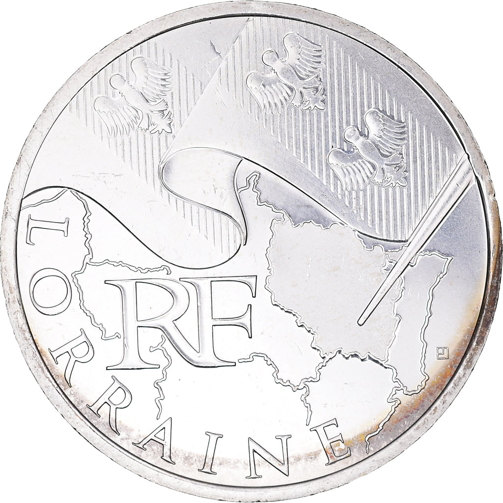 France, 10 Euro, Lorraine, Euros des régions, 2010, SPL+, Argent