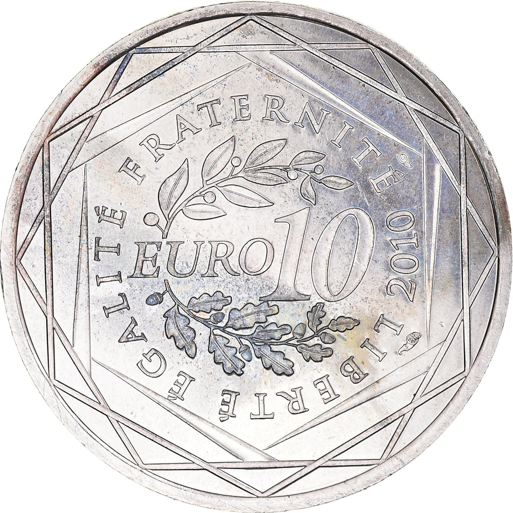 Francja, 10 Euro, Auvergne, Euros des régions, 2010, MS(60-62), Srebro