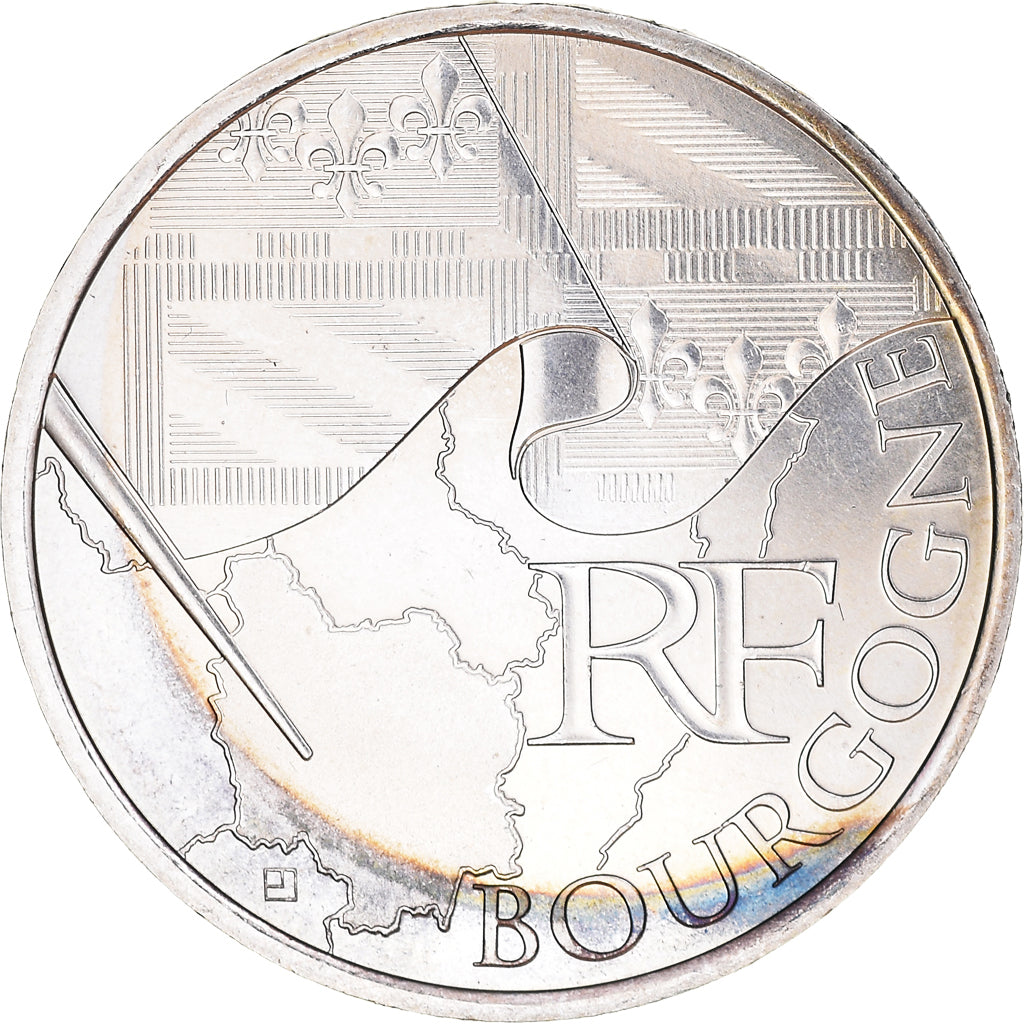 Francia, 10 Euro, Bourgogne, Euros des régions, 2010, Paris, SC+, Plata