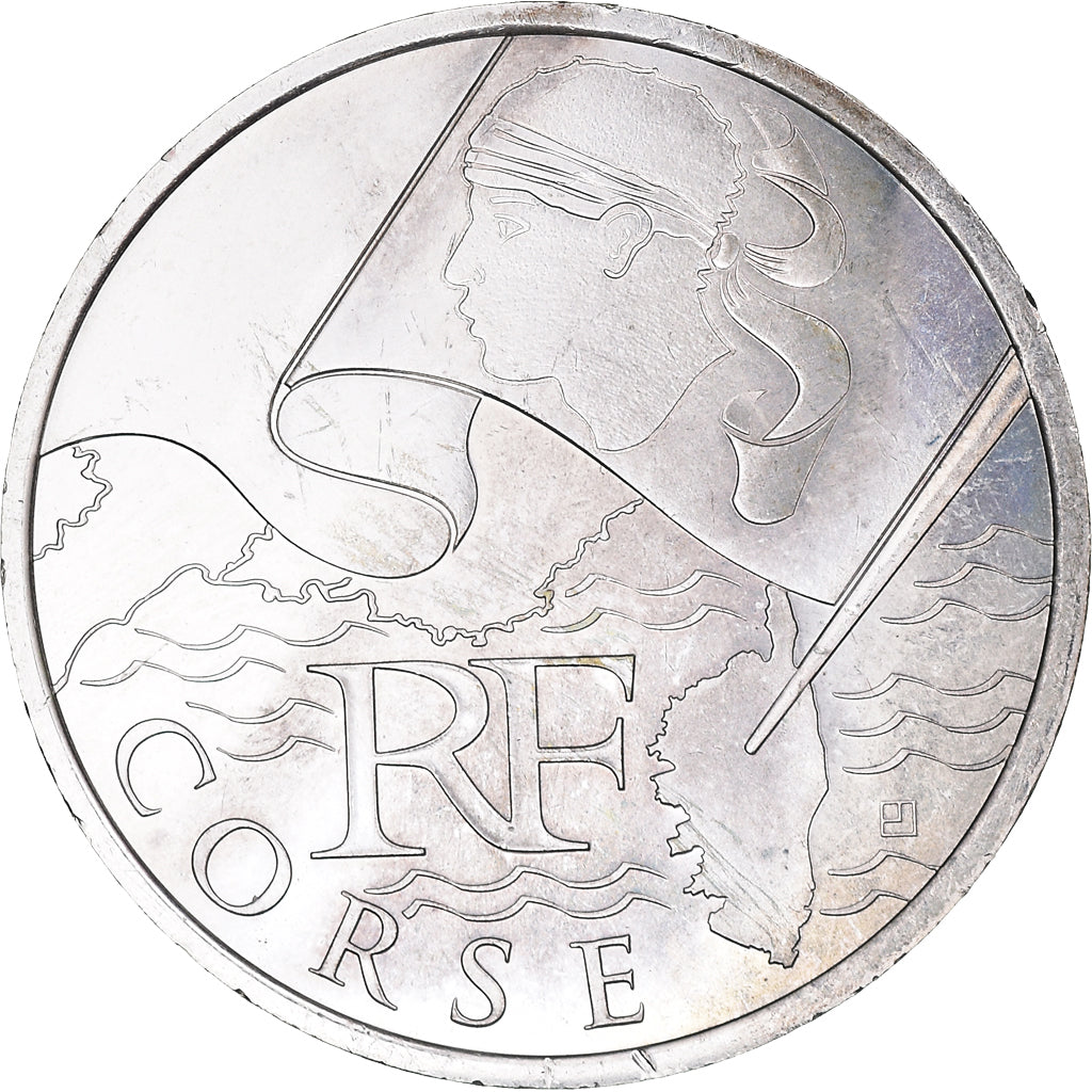 France, 10 Euro, Corse, Euros des régions, 2010, MS(60-62), Silver