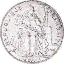 Coin, New Caledonia, 5 Francs, 2001, Paris, MS(64), Aluminum, KM:16