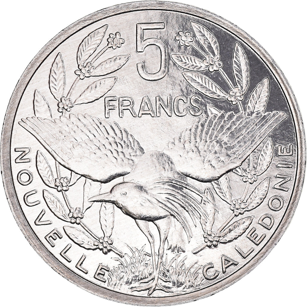Coin, New Caledonia, 5 Francs, 2001, Paris, MS(64), Aluminum, KM:16