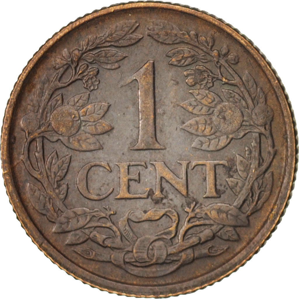 Netherlands, Wilhelmina I, Cent, 1918, AU(50-53), Bronze, KM:152