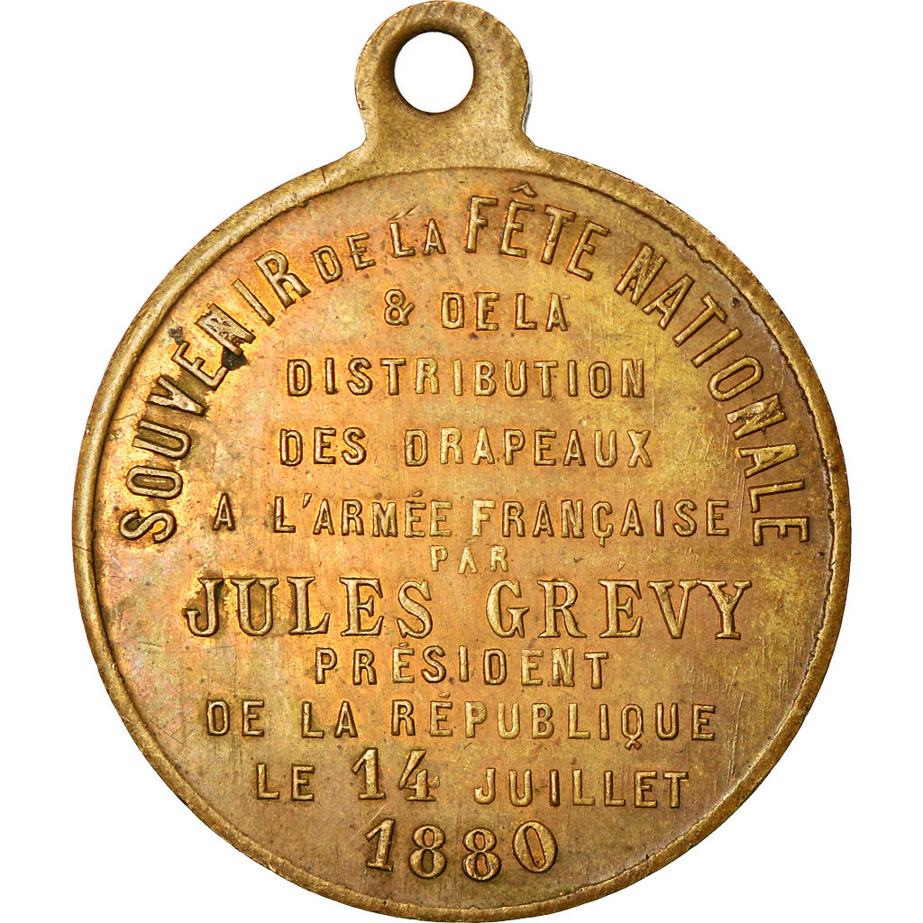 France, Token, Fête Nationale, Distribution des Drapeaux par Jules Grévy