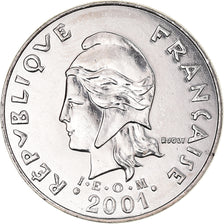 Coin, New Caledonia, 20 Francs, 2001, Paris, MS(65-70), Nickel, KM:12