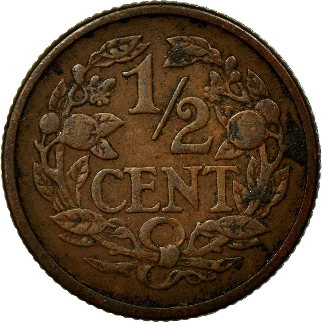 Coin, Netherlands, Wilhelmina I, 1/2 Cent, 1911, AU(50-53), Bronze, KM:138