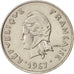 New Caledonia, 10 Francs, 1967, Paris, AU(55-58), Nickel, KM:5, Lecompte:86