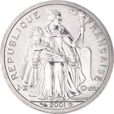 Coin, New Caledonia, Franc, 2001, Paris, MS(65-70), Aluminum, KM:10