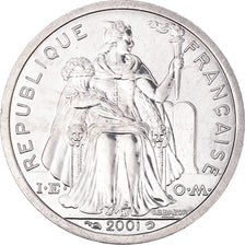 Coin, New Caledonia, Franc, 2001, Paris, MS(65-70), Aluminum, KM:10