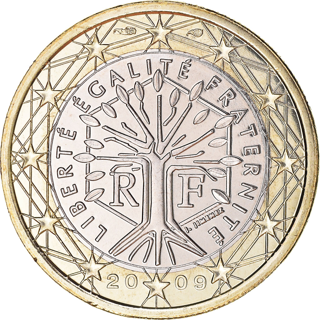Frankrijk, Euro, 2009, Paris, BU, FDC, Bi-Metallic, Gadoury:7a., KM:1413