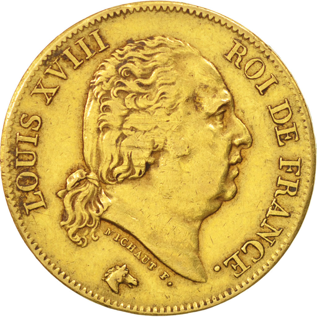 Coin, France, Louis XVIII, Louis XVIII, 40 Francs, 1816, Paris, VF(30-35), Gold