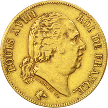 Coin, France, Louis XVIII, Louis XVIII, 40 Francs, 1816, Paris, VF(30-35), Gold